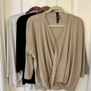 Set of 3 cute flowy front wrap tops